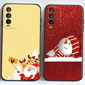Коледен Снежен човек Елен Калъфи За Телефони Xiaomi Redmi 9A 9T 8A 8 2021 7 8 Pro Note 8 9 Note 9T 7A Коренно Мека Делото от TPU Изображение 2