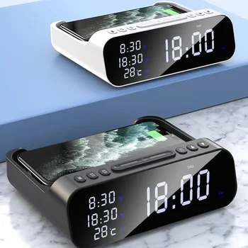 15 W за Бързо Безжично Зарядно Устройство alarm clock Тестер Температура C USB Зарядно За iPhone XR XS 11 12 13 Pro Max Samsung Xiaomi
