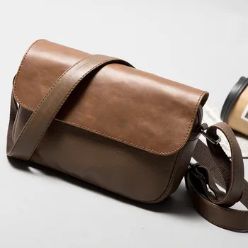 Нови Ежедневни Мъжки чанти-незабавни посланици от Мека Кожа, Малки чанти през рамо от Изкуствена Кожа с капак, Чанта през рамо за Мобилен телефон за Мъже 2021, Нови Bolsos