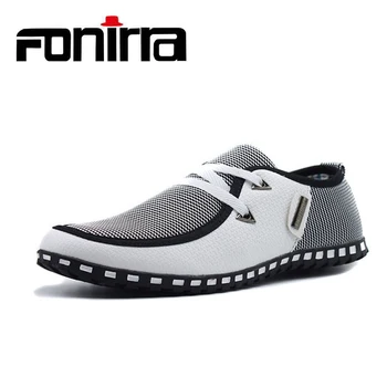 FONIRRA/ мъжки ежедневни обувки; Дишаща лека обувки на равна подметка; Кожени лоферы без шнур; мъжки обувки за шофиране на равна подметка; големи размери 38-47 176
