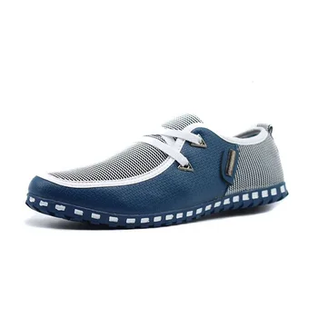 FONIRRA/ мъжки ежедневни обувки; Дишаща лека обувки на равна подметка; Кожени лоферы без шнур; мъжки обувки за шофиране на равна подметка; големи размери 38-47 176 Изображение 2