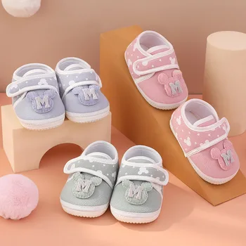 Обувки за малки момиченца, нови обувки на мека гумена подметка за бебета, мъжки и дамски обувки, нескользящая обувки, единични обувки Изображение 2