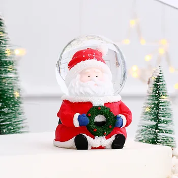 Кристална Топка С Подсветка На Дядо Коледа, Снежен Човек Плот Кръгъл Светлинен Украса Креативен Модерен Нов Коледен Подарък Занаяти Изображение 2