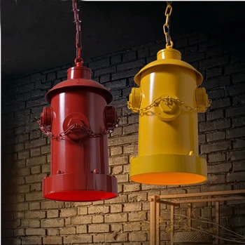 гидрант червени висящи лампи Таванско помещение промишлен вятър висящи лампи ретро ютия, кафе бар творческа личност художествено осветление огън GY280 Изображение 2