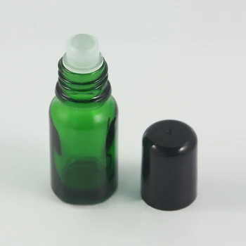продажба на едро на зеления кръг на етерично масло стъклен хвърляне на бутилка за продажба на 10 мл малки преносими контейнери за Ароматерапия Изображение 2