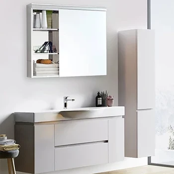 Производителите на стенен шкаф за баня от неръждаема стомана модерен шкаф за тоалетка маса за баня огледален шкаф за баня заключване Изображение 2
