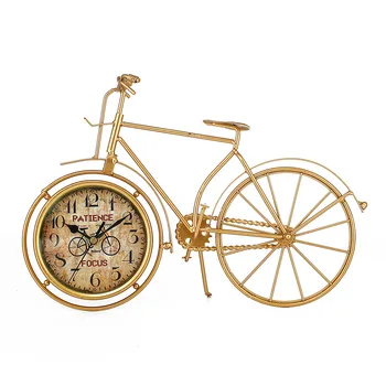 Прости Лични Часовници Ням Желязо Украса Настолни Часовници Домашен Творчески Тиранин Златни Велосипедни Часовници