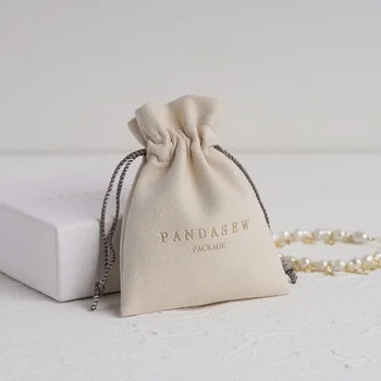 Чанта Drawstring торбичка за подарък Чанта Бижута Микрофибър PandaSew Изработени По поръчка обгръщащ Изображение 2