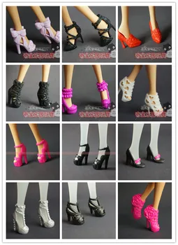 100 чифта за кукли Барби обувки и аксесоари за Обувки Смесен стил Смесен цвят Обувки за кукли 1/6, 200 бр./лот на Едро