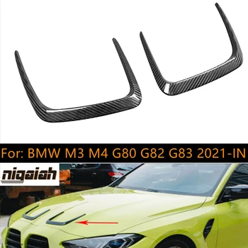 Въглеродни Влакна Предните Ръбове на Капака на Двигателя Сплитери Предна Броня Сплитери Предна Броня за BMW G80 G82 G83 M3 M4 2021 +