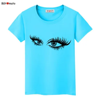 BGtomato Супер красиви светли очи 3D тениска дамска нов стил творчески модерен риза Марка с добро качество ежедневни блузи Изображение 2