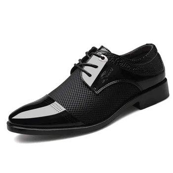 Мъжки обувки за Лятото на 2022 Нови Кожени обувки, Мъжки бизнес модела обувки, Мъжки Ежедневни обувки Универсални обувки за сватба