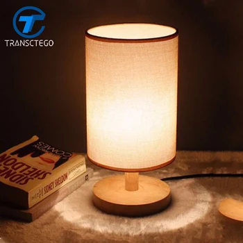 TRANSCTEGO Нощна Лампа Проста съвременната мода нощно шкафче за спалня декоративна лампа за кабинет, хол оригиналност твърда дървесина настолна лампа