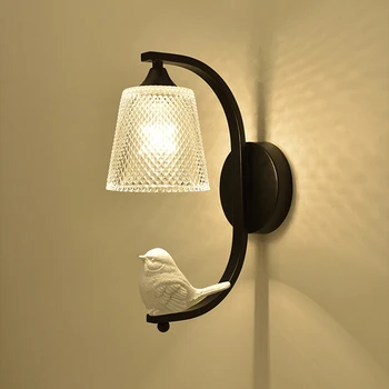 Скандинавска Птица, с монтиран на стената Лампа Лампи За Спалня Нощни осветителни Тела За Дома Постмодерната Вътрешно Осветление Хол Деко Коридор, с монтиран на стената лампа