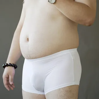 Мъжки дишащи гащи с U-образно деколте, секси бельо, Дебели къси панталони големи размери, Бельо, Прозрачни Модерни нови Гащи