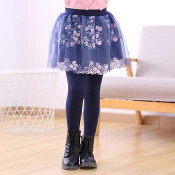 2020 Пролетно-Есенни Гамаши за момичета, Лейси Пола-панталон цветен модел, Скъпа пола, детски ластични гамаши, Поли, панталони за деца от 4 до 14 години