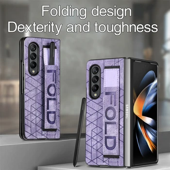 Устойчив на удари Сгъваем Дизайн Гривна Калъф за мобилен Телефон за Samsung Galaxy Z Fold 4 5G Fold4 Fold3 Fold 3 Zfold4 Калъф със защита от Прах