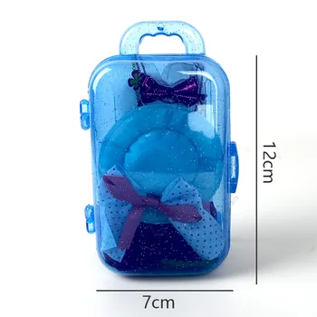 2 Цвята Пластмасови 3D Сладък Пътен Куфар за Носене Мини Багажника Куфара за куклена Къща Барби Мебели и Аксесоари, Играчки За Деца 1/6 Изображение 2