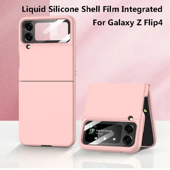 Силиконова Обвивка Фолио Вграден Калъф За мобилен Телефон За Samsung Galaxy Z Флип 4 5G Калъф със защита от надраскване безжична зареждане на funda за flip4