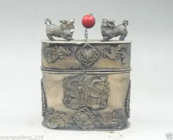 Колекция от Китайски стар тибетски сребърен Дракон 