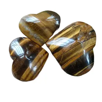 Натурален проба на камък от тигрового очите, изрежете ръчно проба на камък във формата на сърце 1 бр.