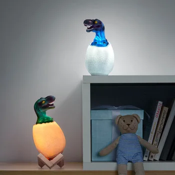 Детски 3D Динозавър лека нощ Led Дистанционно Управление Pat Touch Креативен Подарък Лампа Нощна Лампа Настолна Лампа