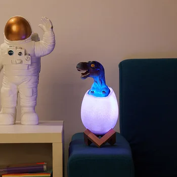 Детски 3D Динозавър лека нощ Led Дистанционно Управление Pat Touch Креативен Подарък Лампа Нощна Лампа Настолна Лампа Изображение 2