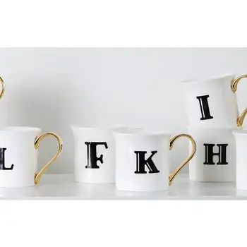 Букви Керамични Чаши кафе, чаша Чай с мляко офис Чаши, Прибори за напитки е най-Добрият подарък за приятелите и семейството си Изображение 2