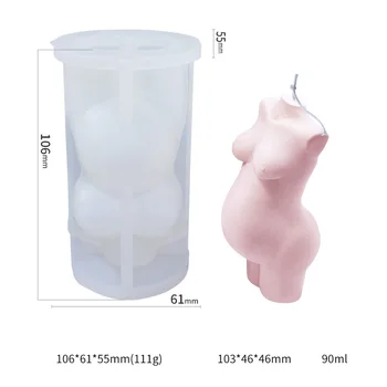 3D Бременна Свещ Мухъл Силикон Торса на Мухъл Женското Голо Тяло на Мухъл Силикон Сапун Мухъл 10349154