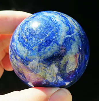 5A++++ най-добрия цвят! естествен син лазурит, кристални, с топка-сфера Изображение 2