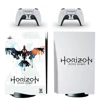 Horizon PS5 Стандартна Стикер на кожата диск, Стикер-стикер за конзолата PlayStation 5 и 2 контролери, Vinyl Корица за дискове PS5