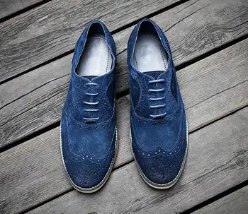 Пролетно-летни мъжки ежедневни обувки в стил ретро в британския стил, Oxfords с резба във вид на воловете, мода тенденция на сватбени обувки, мъжки