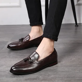 Италиански мъжки лоферы без шнур, Луксозни дизайнерски мъжки модел обувки, Официалната Офис Обувки, мъжки Zapatos De Vestir Hombre Chaussure