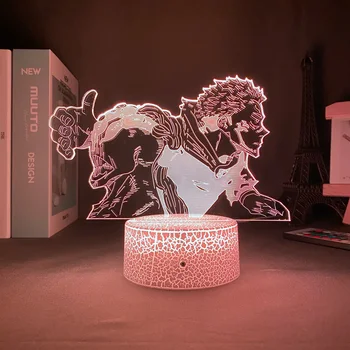 Аниме джиу-джицу Кайсен Годзе Сатору Фигурка 3D лека нощ за Детска Спалня Декор Манга Готин Подарък Детска Настолна Лампа Изображение 2