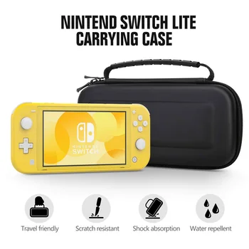 Калъф за носене за Nintendo Switch Lite, Преносим Калъф с Твърда Обвивка, Обновен EVA Твърд Титуляр за Съхранение Пътна Чанта с Мрежесто джоб