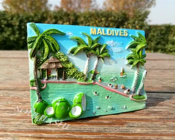 Малдивите туристически сувенири за спомен от смола природа стикери за хладилник етикети за съобщения Изображение 2