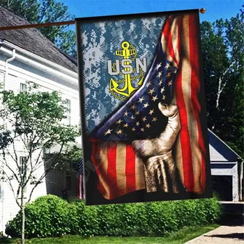 Флот Америка Флаг 3D Пълна Печат Градински Знамена Окачени Декорация на Дома