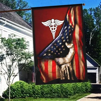 Флот Америка Флаг 3D Пълна Печат Градински Знамена Окачени Декорация на Дома Изображение 2