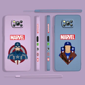 Marvel сладък Капитан За Xiaomi POCO X3 NFC F3 GT M4 M3 M2 Pro C3 11 Ултра Течен Силикон Ляв Въженият Калъф За Телефон Capa на Корпуса