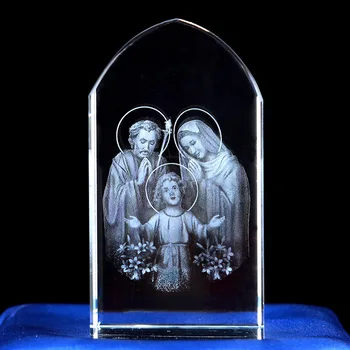 Статуя на Исус 3D Crystal Исус Вътрешна Резба Иехуа Католическата Украса Статуя на Дева мария Коледна Сцена Занаяти Подаръци За Нова Година Изображение 2