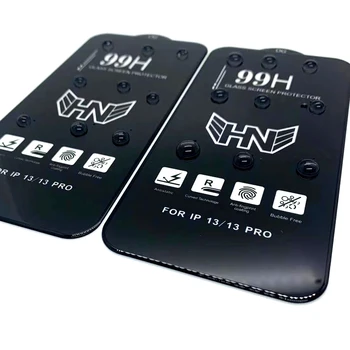 50 Бр 99H За iPhone 14 Plus 13 12 11 Pro XS Max Mini XR 7 8 Фолио, изработени От Закалено стъкло с Пълно Покритие Защитно фолио За Екрана с Копринени печат Изображение 2