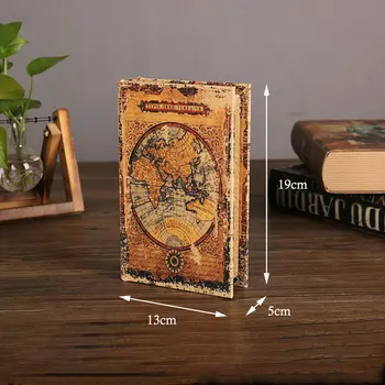 Дървени Фалшиви Книгата Украса Антични Имитативната Книга Ретро Начало на библиотеката Украса във формата на Книга, Кутия За Съхранение Изображение 2