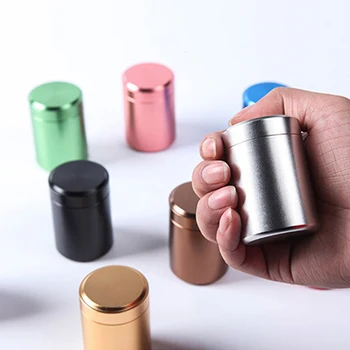 Нови Метални Алуминиеви Преносими Малки Запечатани Буркани Пътен Чай Caddies Запечатан Контейнер За Съхранение С Мирис На Изображение 2