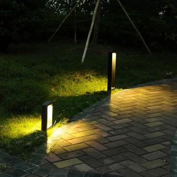 DONWEI led светлина за Косене на трева с Тумбой за Озеленяване на Градината, на Двора, на Квадратен Външно Осветление, 60 см, led Пътен Просвет Декоративна Лампа за тревата