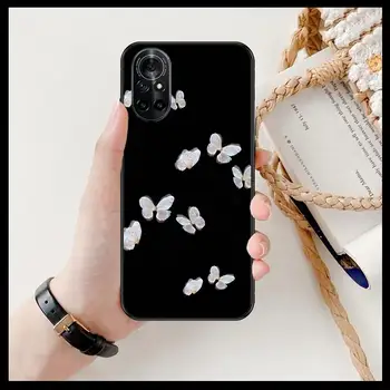 Красив Прозрачен Калъф За телефон с Дизайн на пеперуда, за Huawei Honor 20 10 9 8A 7 5T X Pro Lite 5G Black Etui на Корпуса Hoesjes Комикси Fas Изображение 2