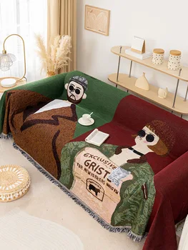 Американски стил разтегателен Одеяло Този убиец Не е твърде студено cartoony герой декорация на дома разтегателен Хвърлят одеяло за пикник