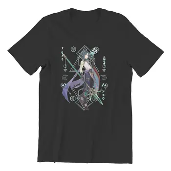 Мъжки t-shirt Xiao Реколта Памучен Тениска С Къс Ръкав Genshin Impact Sacred Geometry Design II Тениски, Блузи с Кръгло Деколте Плюс Размер Изображение 2