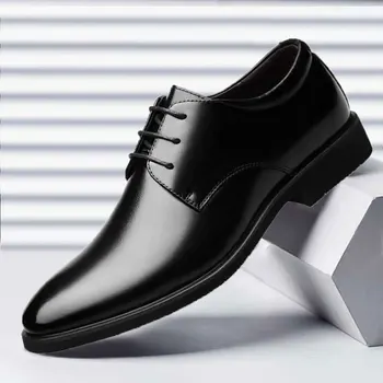 Бизнес кожени обувки големи размери, Мъжко Официално облекло, Младежта Ежедневни Обувки в корейски Стил, Модни Британската Мъжки Обувки, Дизайнерски мъжки обувки