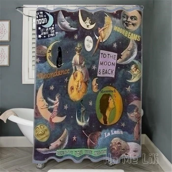 Уникална декоративна завеса за душ Moon Madness и на задната стена От Ho Me Pipi Изображение 2