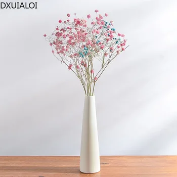 Начало декоративна керамична ваза Минималистичен керамични махалото, бяла порцеланова ваза декор хол вази DXUIALOI